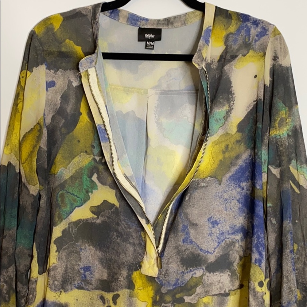 Massimino Watercolor Shirt Zipper Sheer Medium - Picture 6 of 12